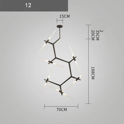Afralia™ Branch Suspension Pendant Light - Gold Black G9 LED Iron Glass Fixture