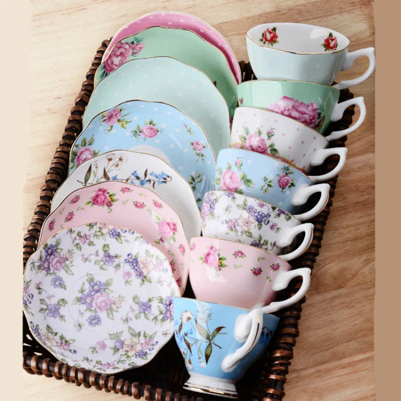 Afralia™ Luxury Ceramic Coffee Cup Set with Spoon, Ideal for Afternoon Tea Parties and Gifts