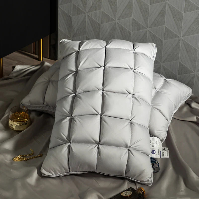 Afralia™ Luxury White Goose Down Orthopedic Pillow for a Fluffy, Cozy, and High-Quality Sleep