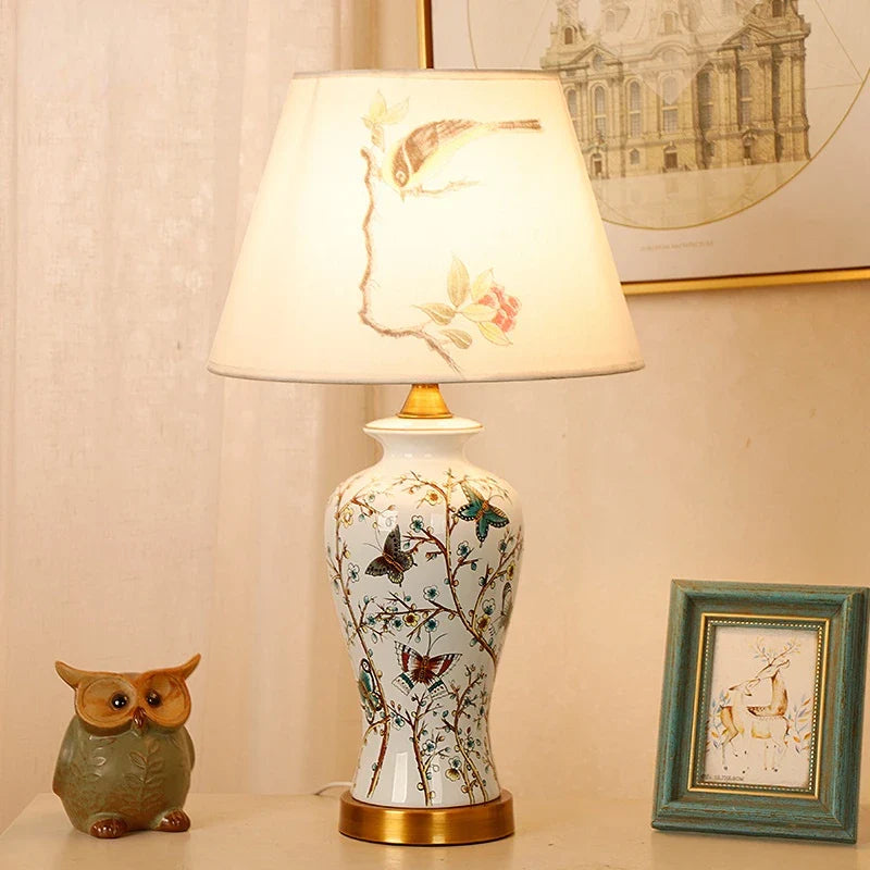 Afralia™ Retro Ceramic Table Lamp for Bedroom Living Room Study Decor