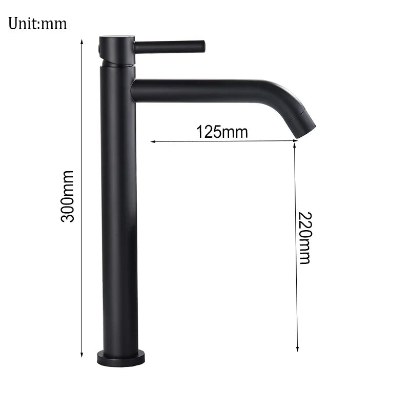 Afralia™ Black Deck Mounted Basin Mixer Tap | Hot Cold Water Faucet for Bathroom Basin