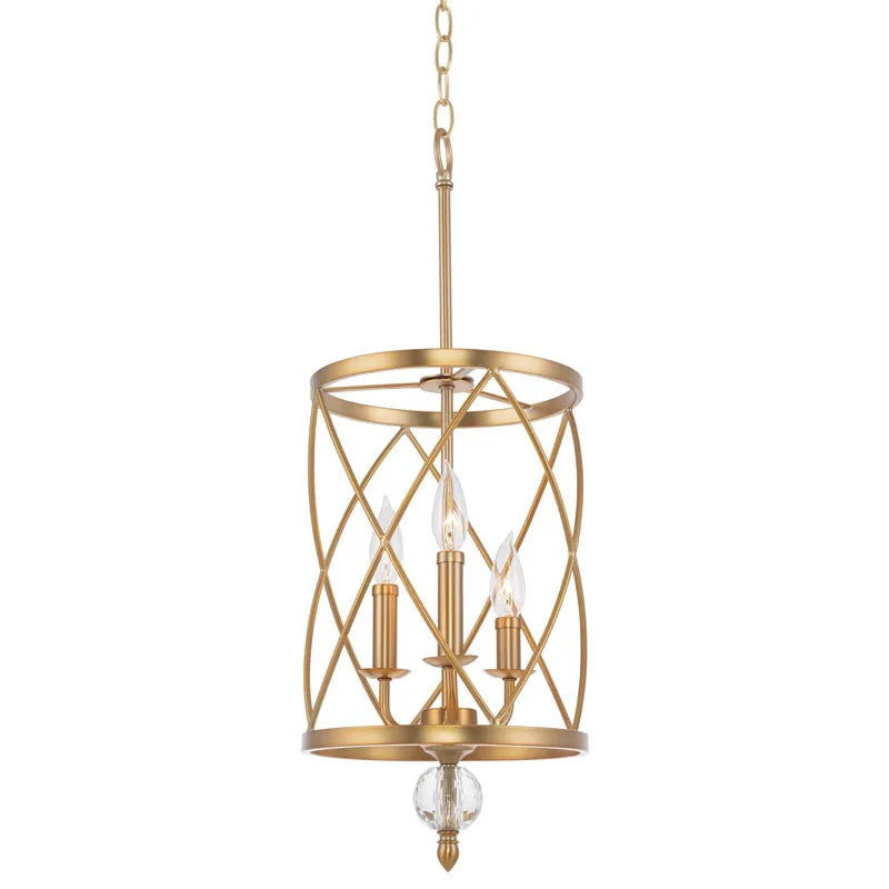 Afralia™ Retro Industrial Three Heads Pendant Crystal Chandelier Black Gold Ceiling Lamp