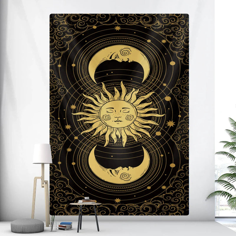 Afralia™ Tarot Card Psychedelic Tapestry Wall Hanging for Bohemian Home Decor