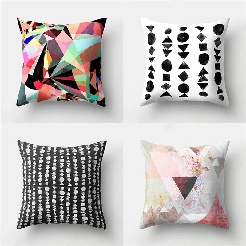 Geometric Abstract Line Pillow Case for Home Decor by Afralia™