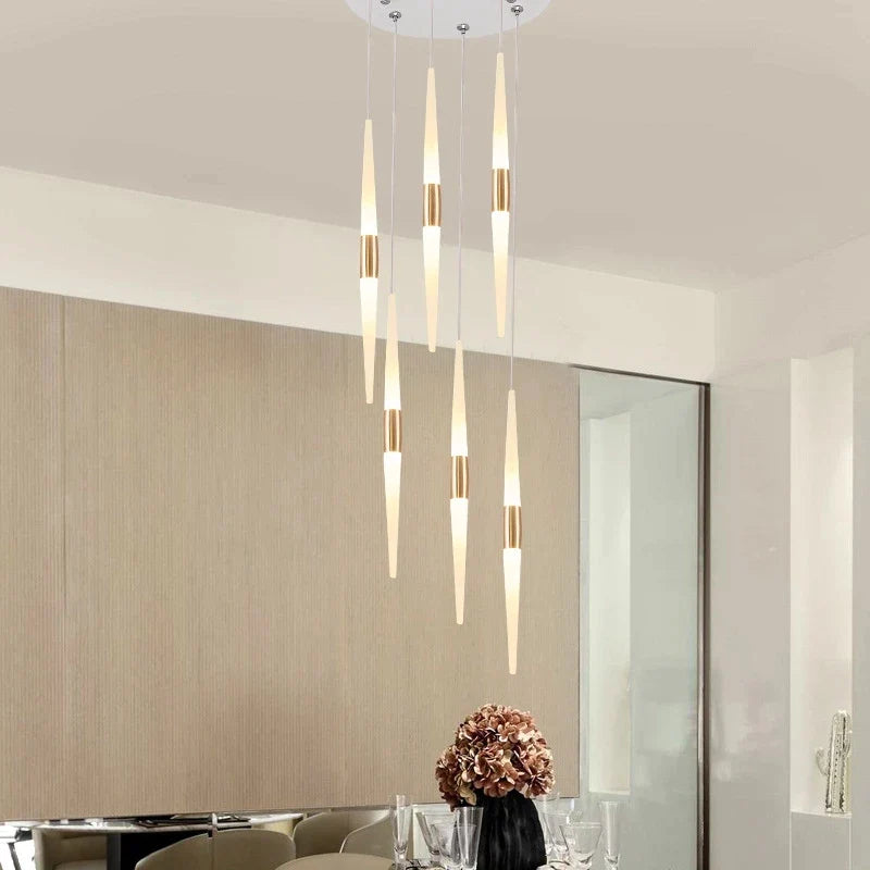 Afralia™ LED Chandelier: Stunning Loft Living Room Bedroom Kitchen Ceiling Light, Long Hanging Fixture