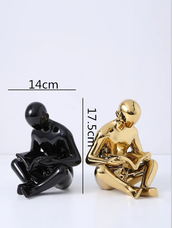 Afralia™ Creative Ceramics Sculpture for Modern Desktop Bookcase Decor and Home Craft Decoration