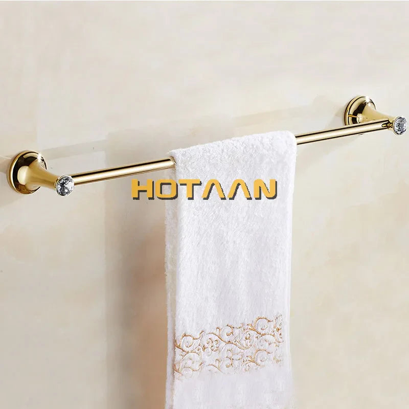Afralia™ Gold Bathroom Hardware Set: Towel Rack, Toilet Paper Holder, Towel Bar, Hook