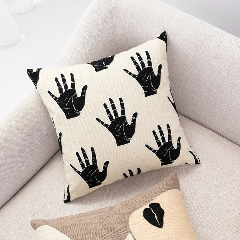 Afralia™ Abstract Handmade Knot Cotton Cushion Cover for Sofa Bed 45x45cm