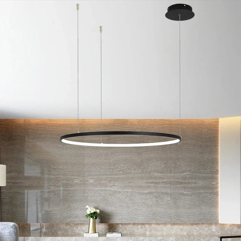 Afralia™ Circular LED Chandelier: Modern Circle Lights for Interior Lighting Engineering