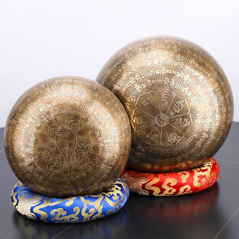 Afralia™ 24cm Tibetan Singing Bowl for Yoga Music Therapy and Meditation