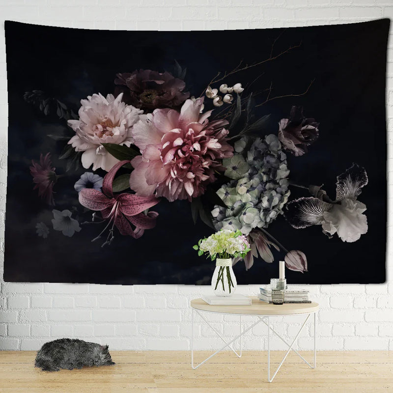 Afralia™ Psychedelic Flower Tapestry Wall Hanging for Boho Style Home Decor