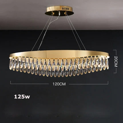 Afralia™ Crystal Stainless Steel LED Chandelier for Foyer