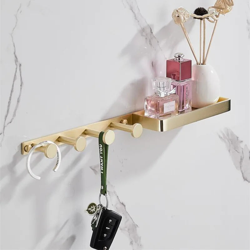 Afralia™ Brushed Gold Bathroom Hardware Set for Bath Accessories and Organization.