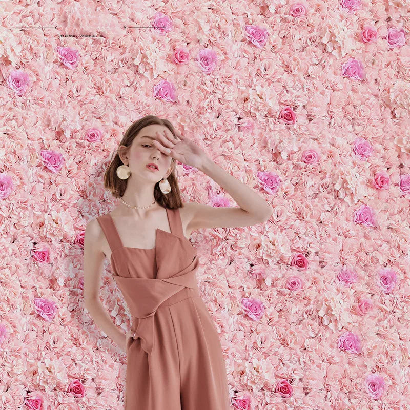 Afralia™ Silk Rose Flower Wall Wedding Christmas Decoration Silk Hydrangea Backdrop