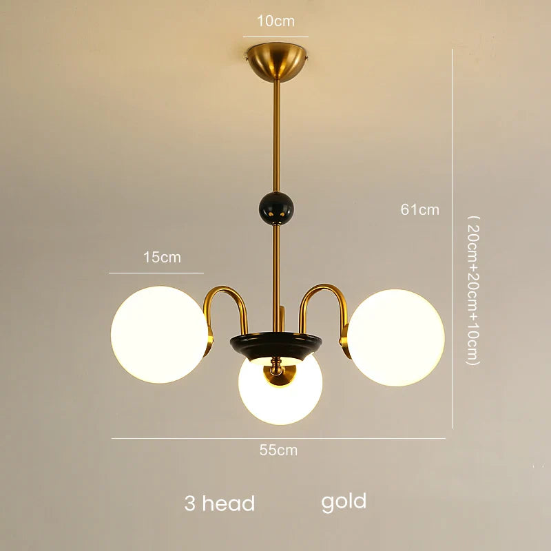 Afralia™ Glass Ball Chandelier: Luxury Nordic Living Room Lighting in Gold/Chrome