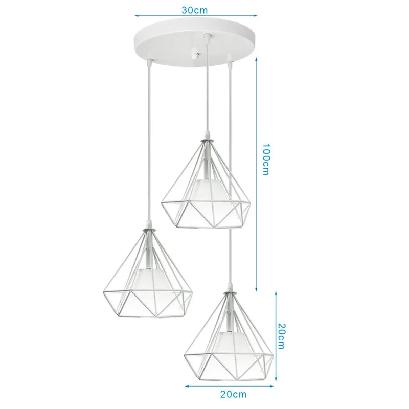 Afralia™ Diamond Pendant Lights Trio for Modern Dining Room and Kitchen