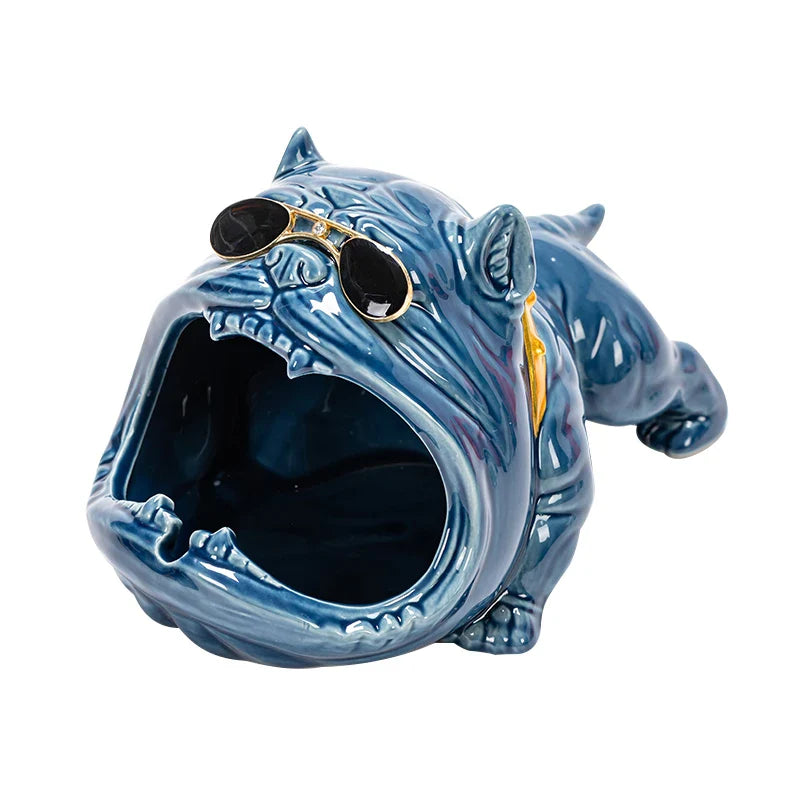 French Bulldog Ceramic Ashtray - Afralia™ Brand Office Desk Décor & Gift for Boyfriend