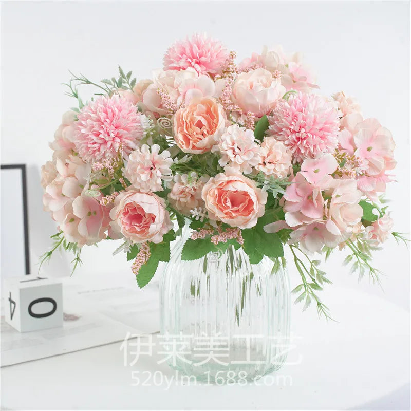 Afralia™ Artificial Peony Flower Bouquet for Wedding Party Home Decoration