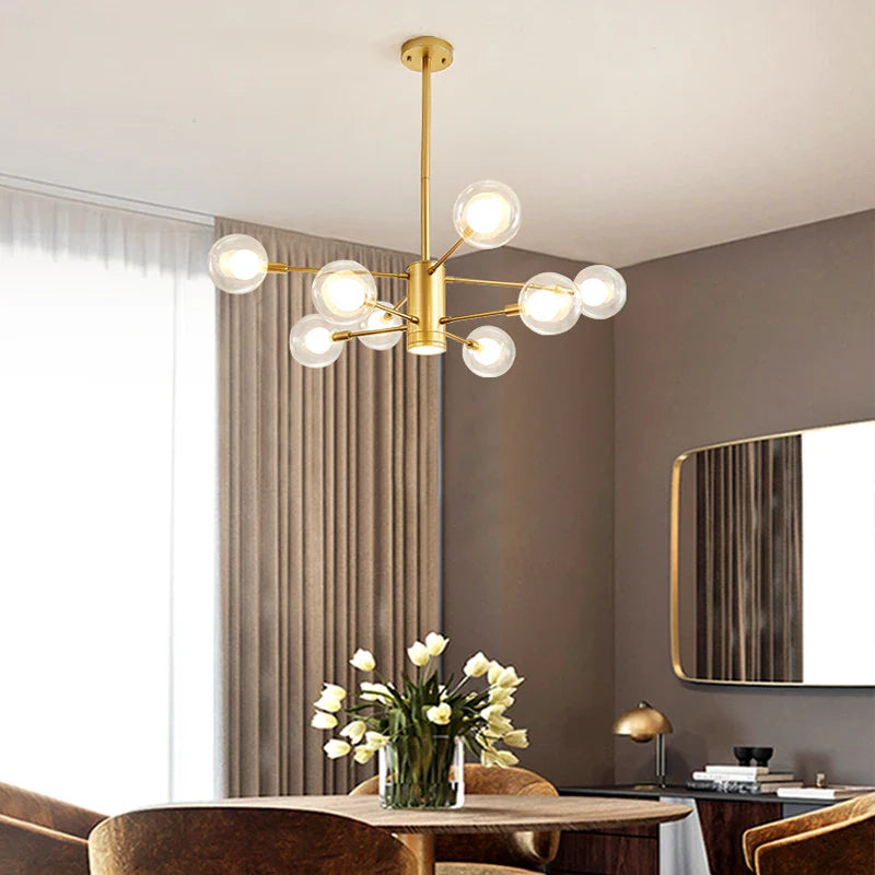 Afralia™ Glass Ball Chandelier Modern Spotlight Pendant Lamp Lighting