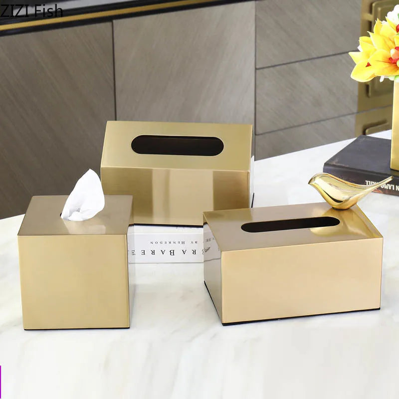 Afralia™ Metal Tissue Box: Elegant Storage for Living Room, Coffee Table, or Desktop