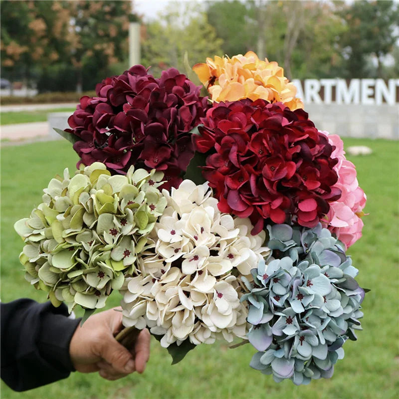 Afralia™ Artificial Hydrangea Wedding Flowers Wall Home Decoration Indoor Bonsai Bouquet Background