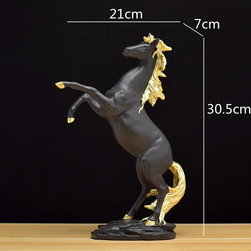 Afralia™ Golden Horse Animal Sculpture for Home Decor and Office Desk crafted Figurine