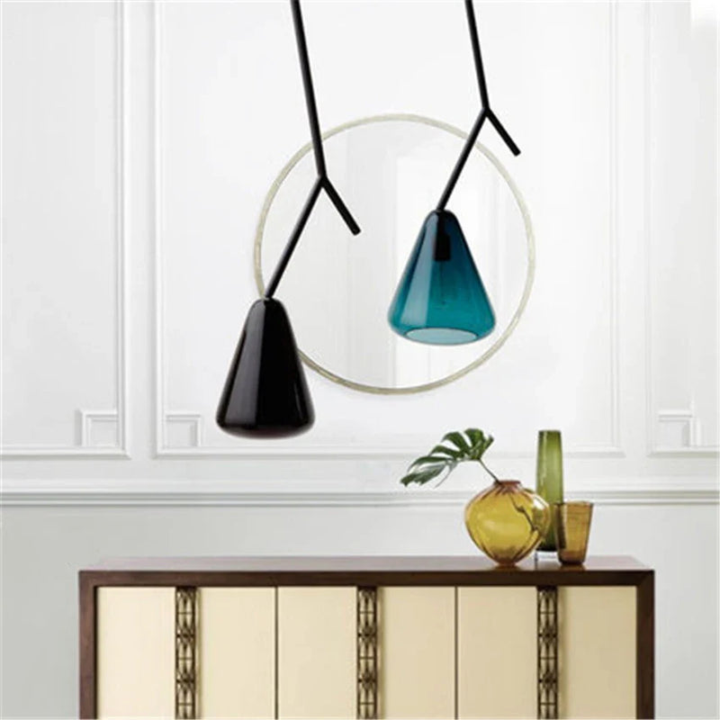 Afralia™ Glass Pendant Lights: Modern LED Nordic Branch Design Hanging Lamp