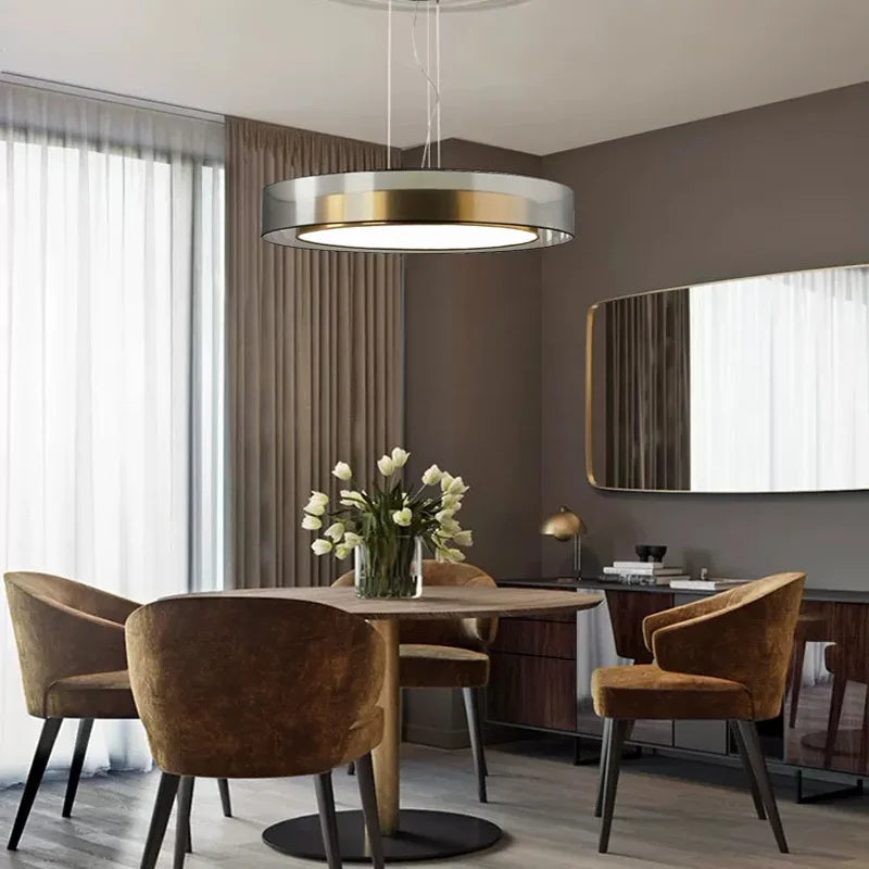 Afralia™ Nordic Design LED Chandelier: Organic Glass Ring Pendant Lighting for Living and Bedroom