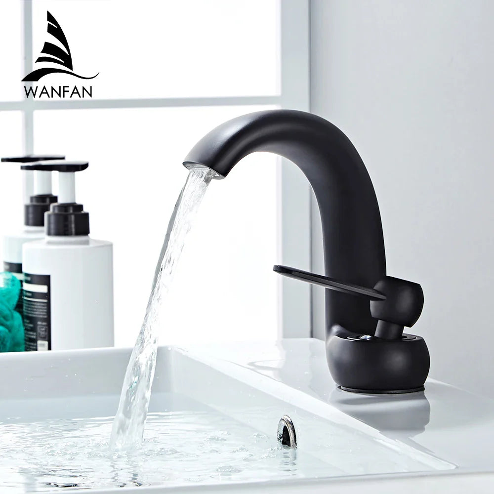 Afralia™ Modern Gold Basin Faucet - Single Handle Brass Mixer Tap for Bathroom