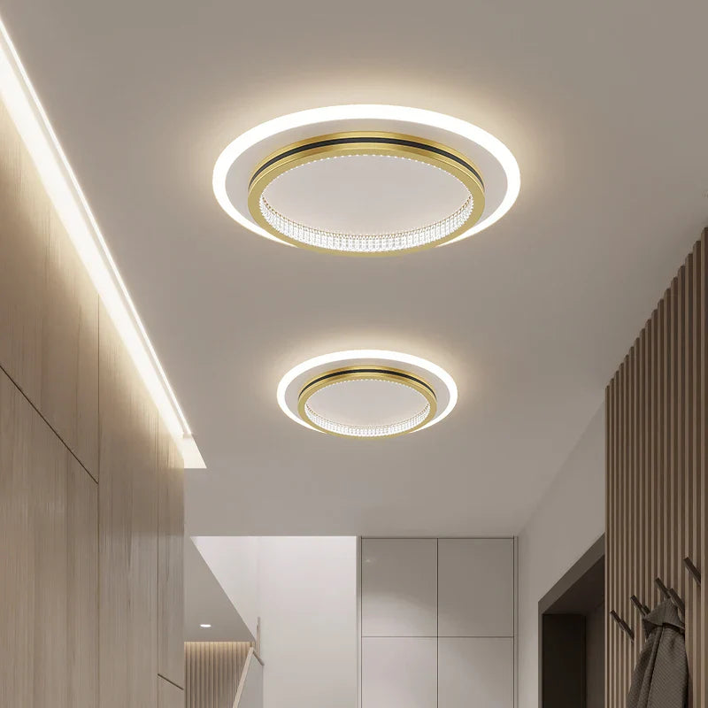 Afralia™ Crystal LED Ceiling Lights for Home Entrance Indoor Lighting Fixtures