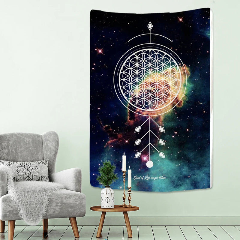 Afralia™ Boho Mandala Tapestry Wall Hanging Beach Mat for Psychedelic Home Decor