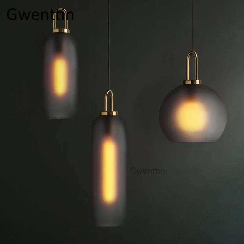 Afralia™ Luxe Glass Ball Pendant Lights: LED Nordic Hanging Lamp for Home Art Decor