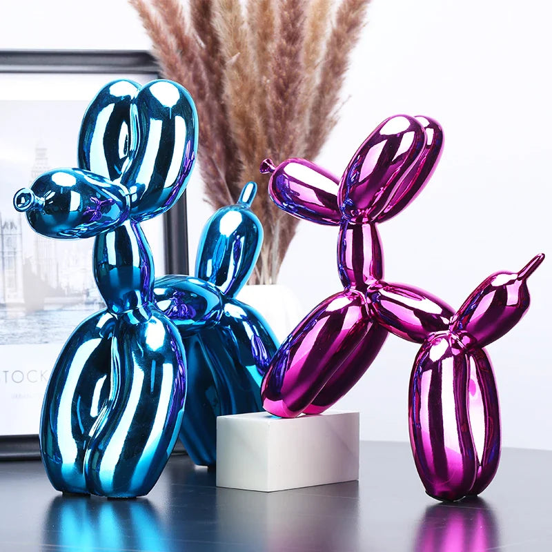 Afralia™ Resin Balloon Dog Statue: 10 Color Art Sculpture for Home Decor, Gifts, Ornaments