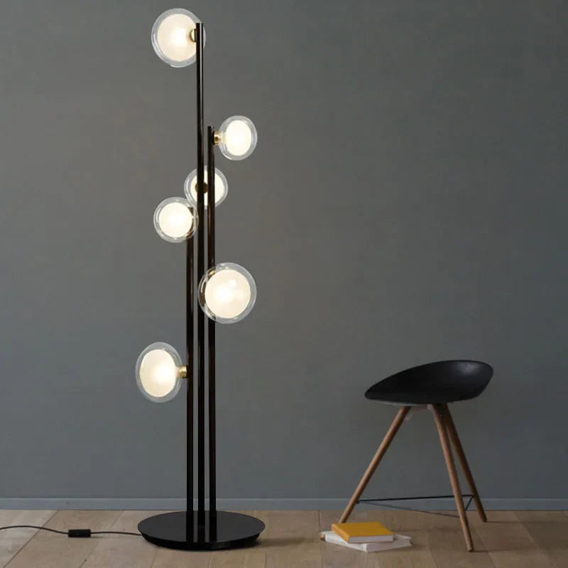 Afralia™ Vintage Glass Ball Floor Lamp for Bedroom Decoration