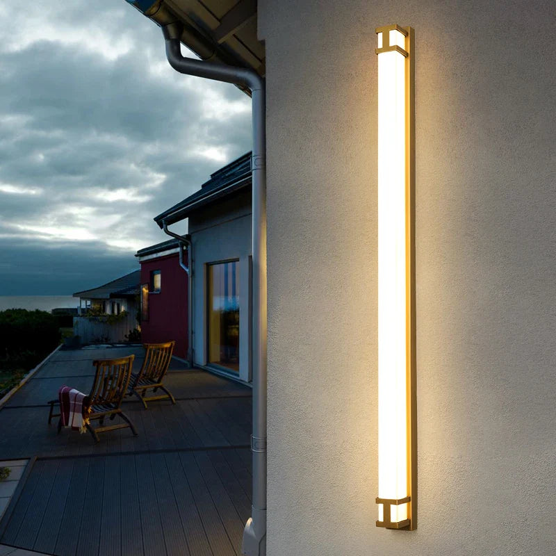 Afralia™ Outdoor Wall Lamp: Waterproof LED Garden Sconce Light in Gold/Black