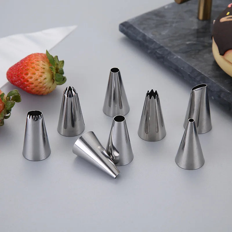 Afralia™ Stainless Steel Cake Decorating Nozzles - Kitchen Baking Gadget