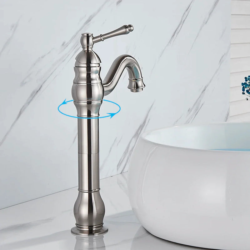 Afralia™ Brushed Nickel Single Handle Bathroom Sink Faucet Swivel Spout Mixer Tap