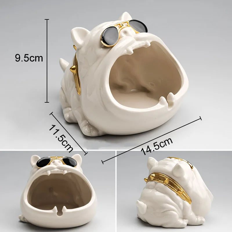Afralia™ Cartoon Dog Ashtray | Creative Animal Resin Home Decor Gift
