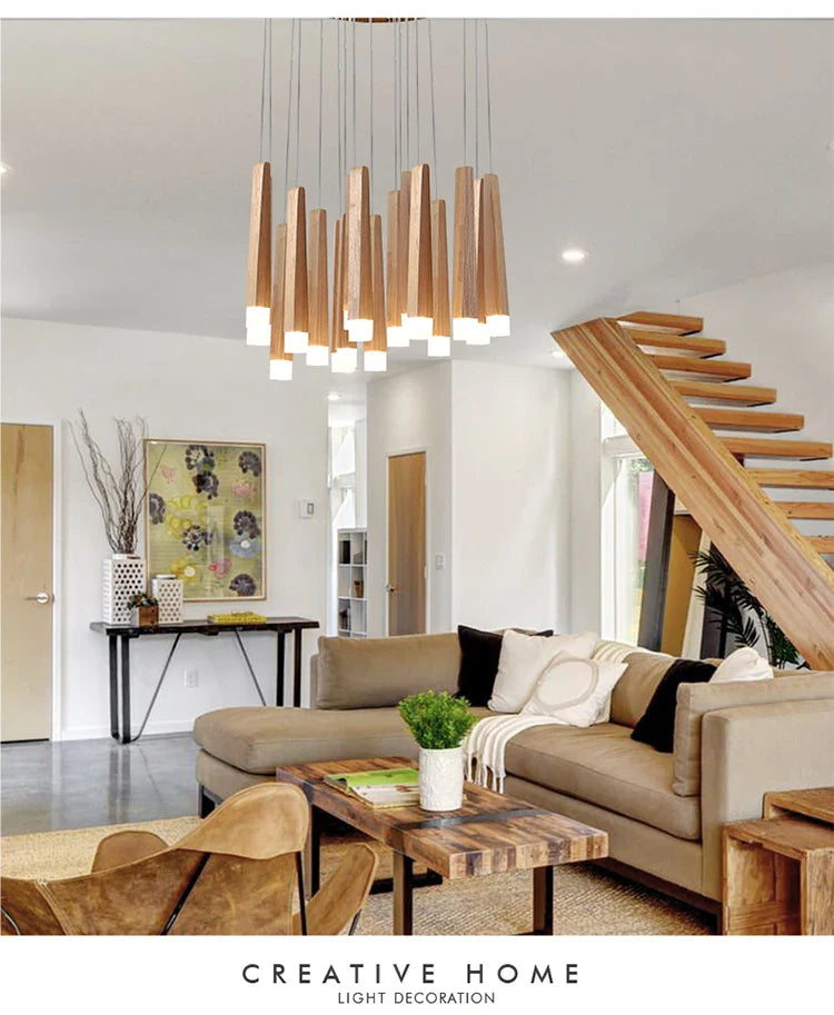 Afralia™ Wooden Pendant Lights: Nordic Style Hanging Lamp Fixtures for Home and Commercial Spaces