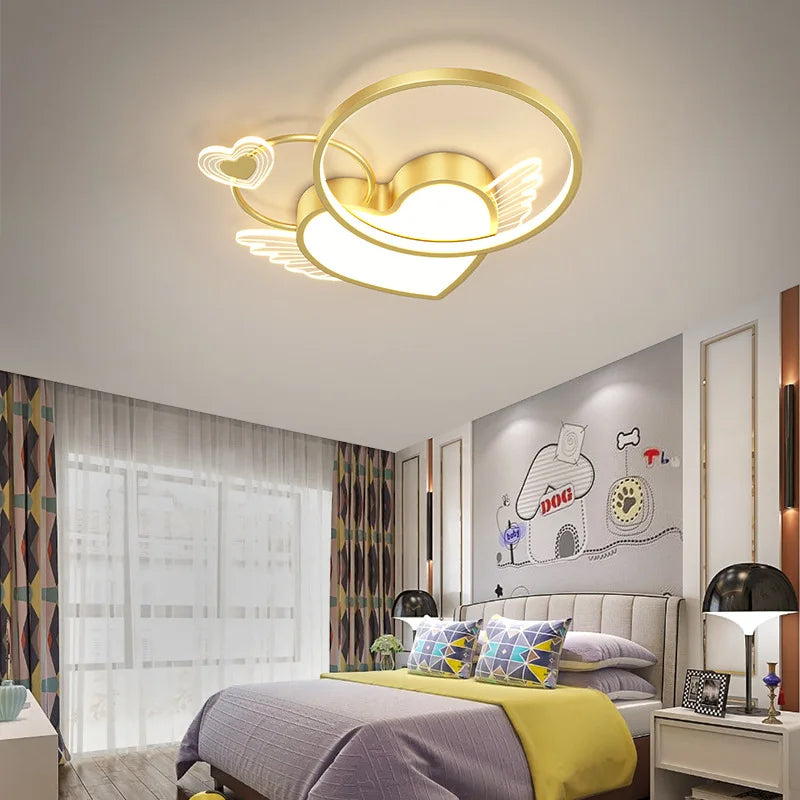 Afralia™ Heart Shape LED Ceiling Light for Girls Room, Bedroom, or Children's Room