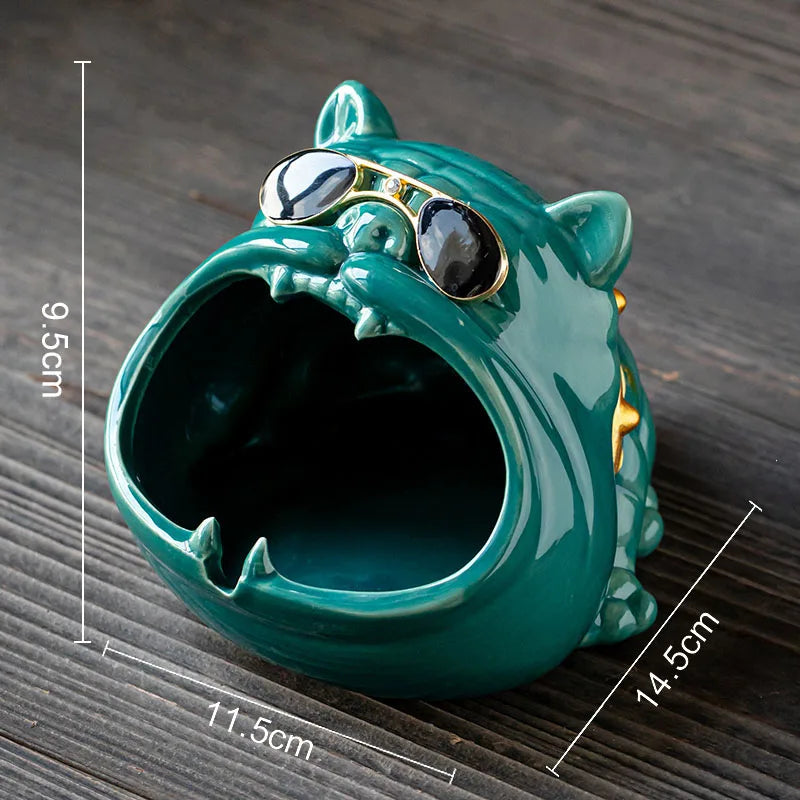 French Bulldog Ceramic Ashtray - Afralia™ Brand Office Desk Décor & Gift for Boyfriend