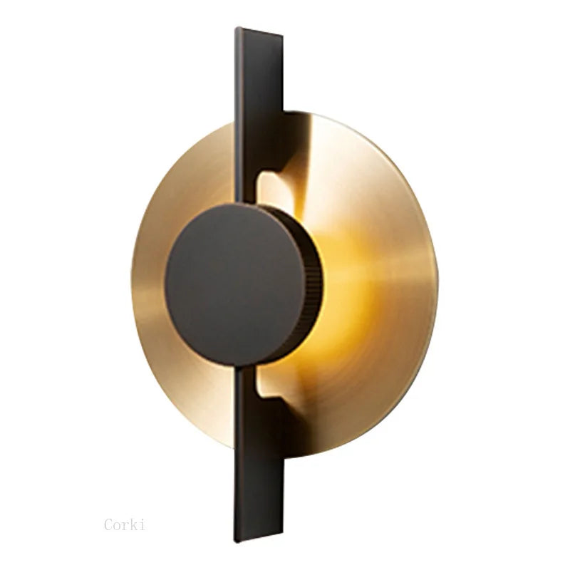 Afralia™ Iron Art LED Wall lamp: Modern Luxury Black Golden Sconce for Restaurant Foyer