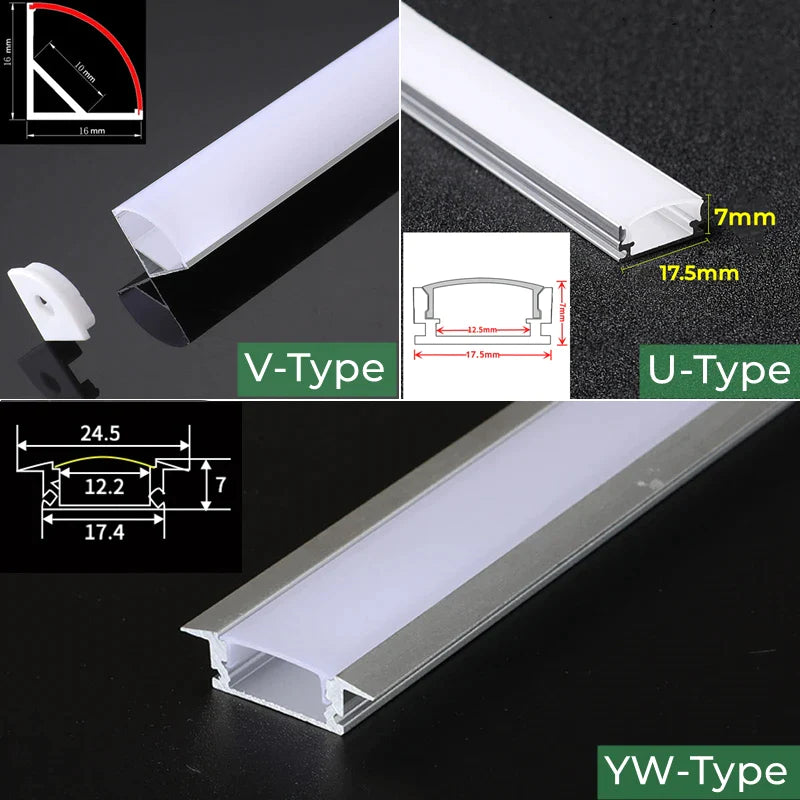 Afralia™ LED Aluminum Profiles Recessed Channel Bar Strip Lights