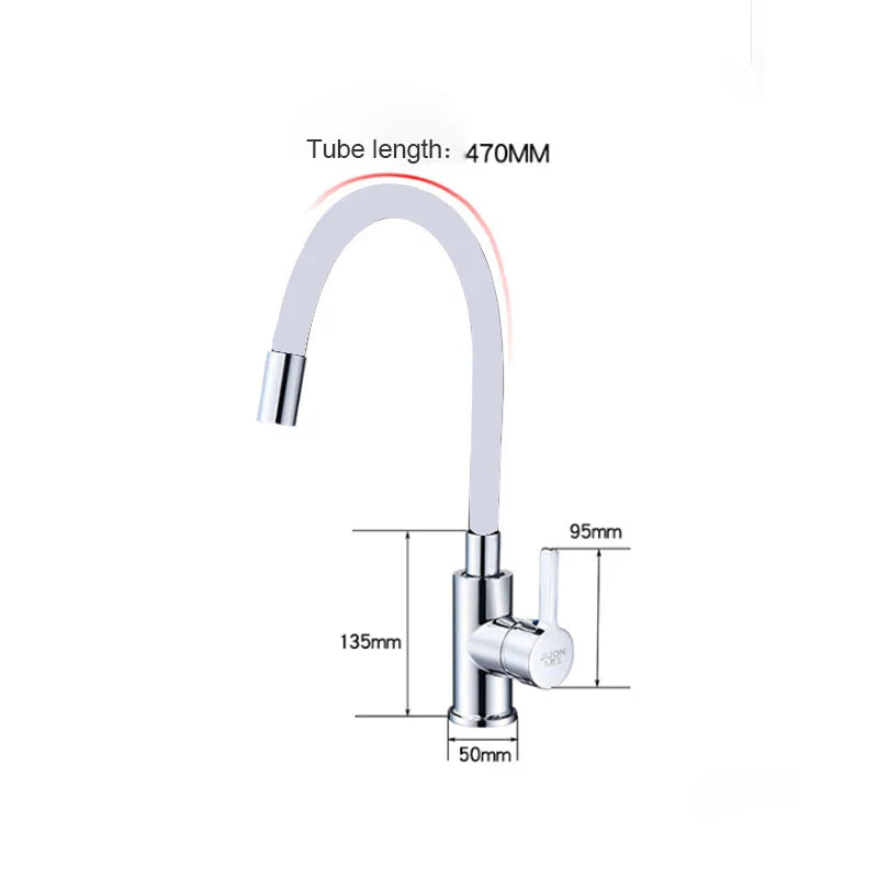 Afralia™ Silica Gel Nose Kitchen Faucet Cold and Hot Water Mixer Tap Rotating Deck Installation