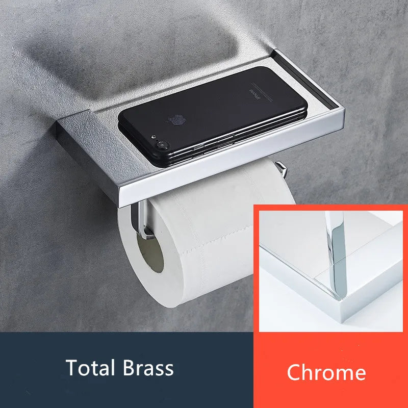 Afralia™ Brass Toilet Paper Holder Gold Finish Tissue Box Rack for Bathroom