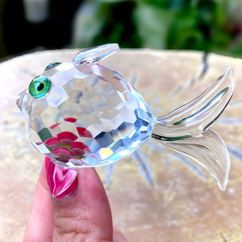 Afralia™ Goldfish Glass Miniature Sculpture for Modern Home Decor & Gifts