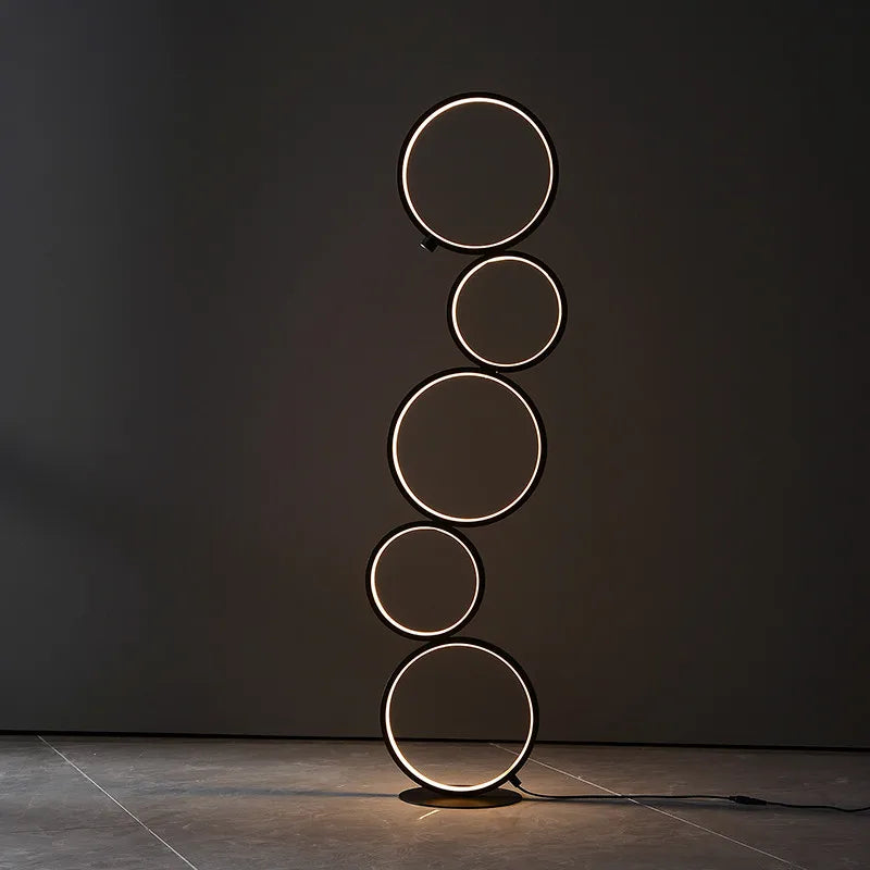 Afralia™ Ring Touch LED Floor Lamp for Modern Art Interior Decor