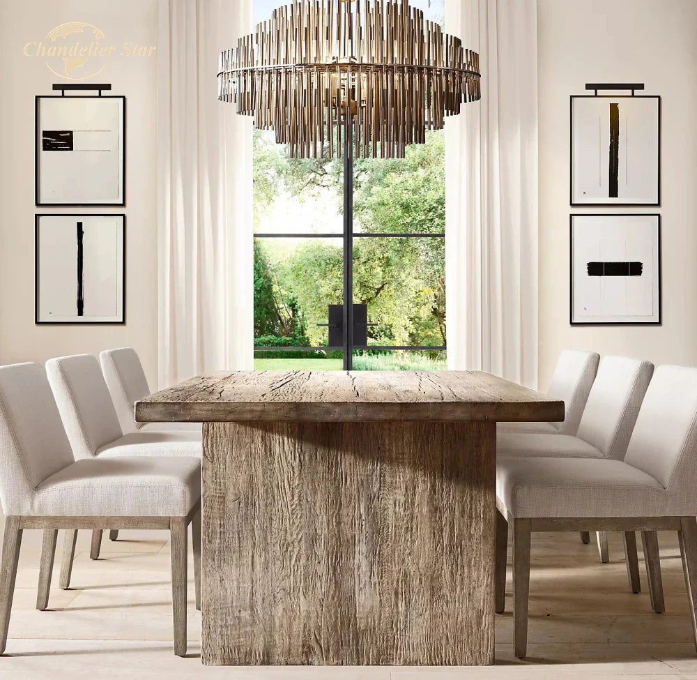 Afralia™ Emile Round LED Chandelier for Dining & Living Room Lighting