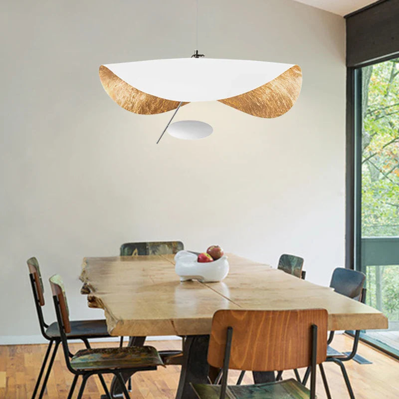 Afralia™ Lederam Manta Pendant Lamp Flying Saucer Hat industrial retro design white black