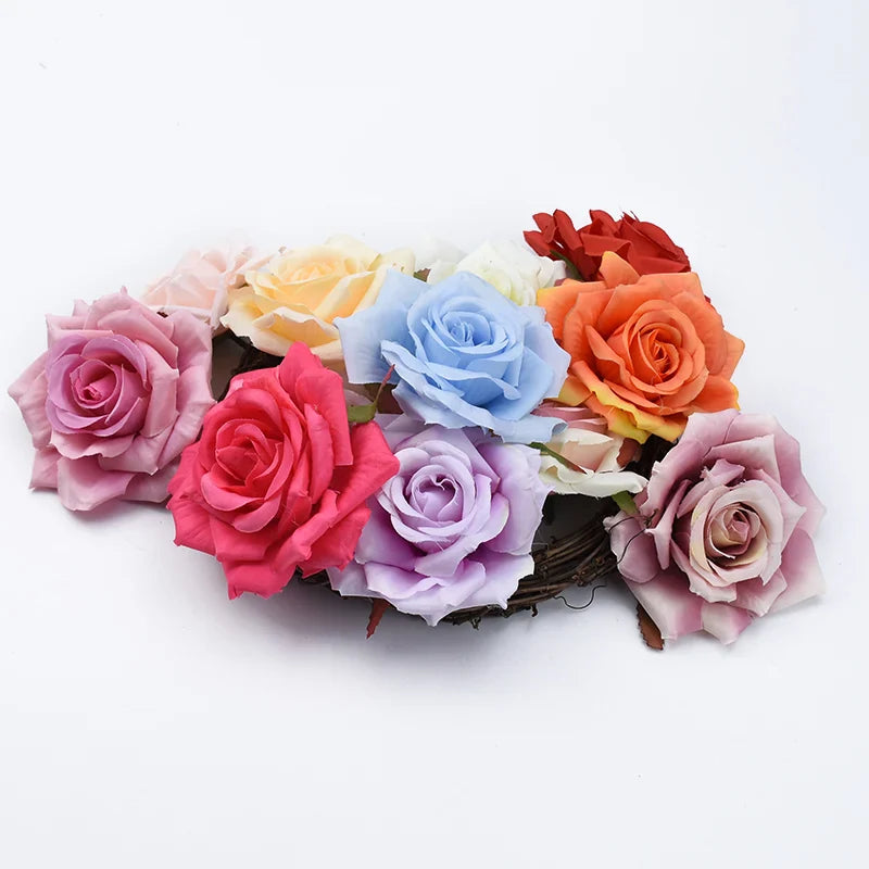 Afralia™ Wedding Roses Decorative Flowers 5/10PCS Multicolor Artificial Plants Home Decor